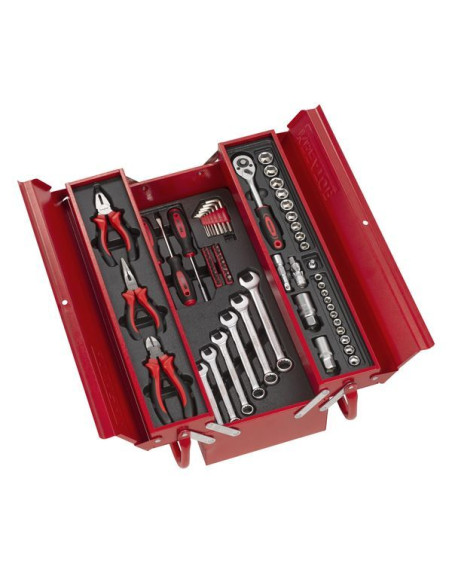 Værktøjskassesæt i metal med 67 dele