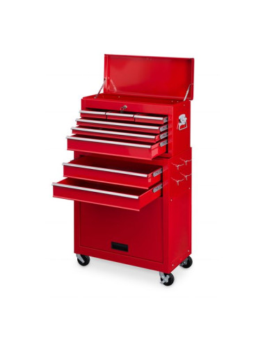 Værktøjsvogn med 8 skuffer og 4 kroge
