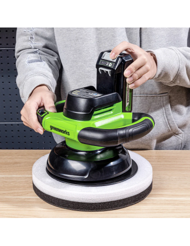 Poleringsmaskine 24V Greenworks u/batteri og lader