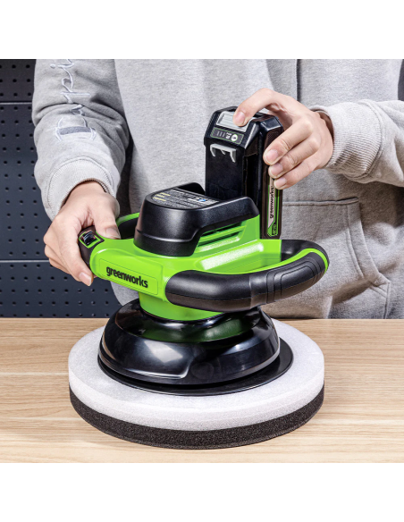 Poleringsmaskine 24V Greenworks u/batteri og lader