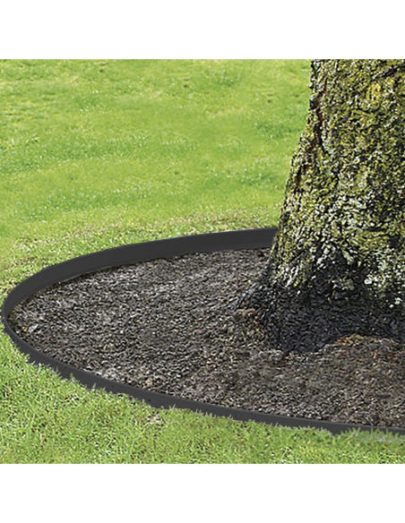 Bedkanter sort metal 4-pak