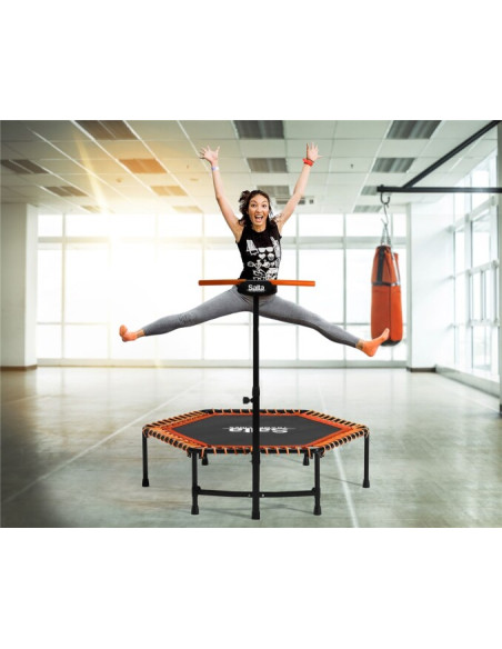 Fitness trampolin med håndtag - orange
