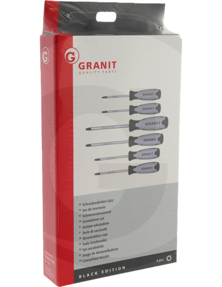 Skruetrækkersæt TX – 6-dele Tysk Kvalitet med Komfortable 2-Komponent Håndtag