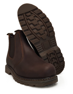 Chelsea Støvle med sikkerhed i kraftig kvalitets Læder