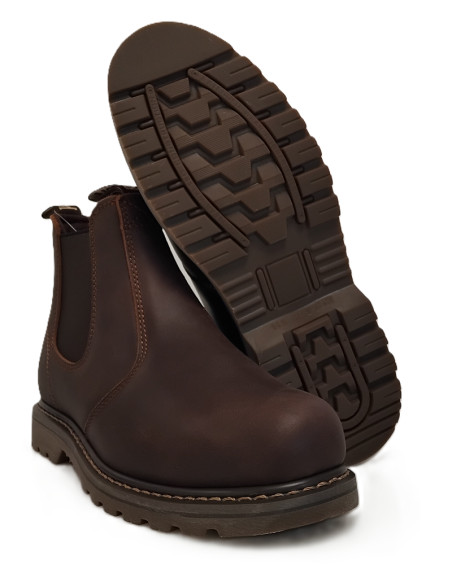 Chelsea Støvle med sikkerhed i kraftig kvalitets Læder