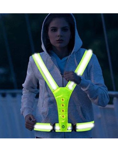 Løbevest neon med led lys