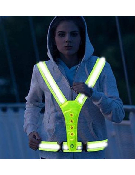 Løbevest neon med led lys