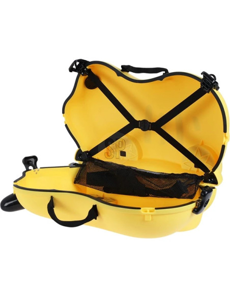 Børnekuffert - Gul Ride-on med Fire Hjul