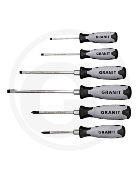 Skruetrækkersæt – Tysk Kvalitet med 2-Komponent Håndtag og 6-Kant Drev