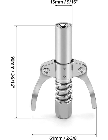 Smørehoved/nippel låsbar