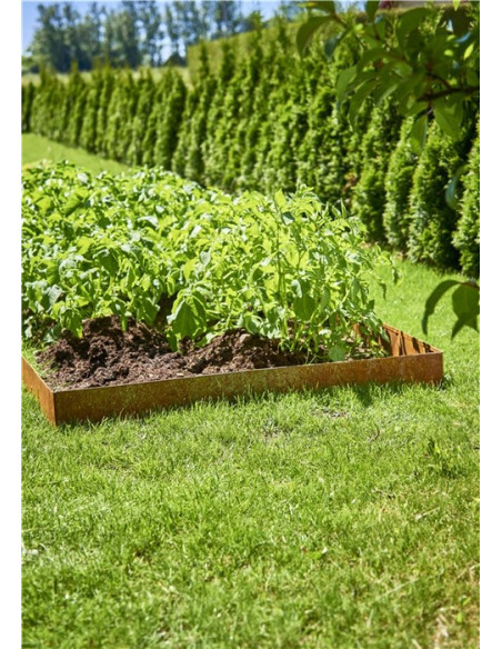 Bedkanter cortenstål 4-pak rust