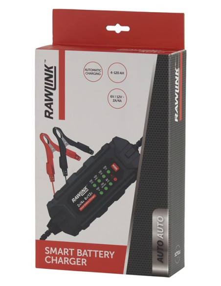 Rawlink batterilader 6V/12V 2-4AMP intelligent