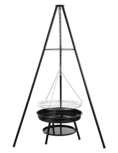 Bålsted m/bålfad og rist - Tripod