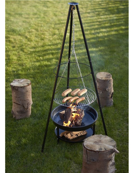 Bålsted m/bålfad og rist - Tripod