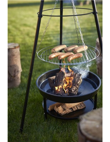Bålsted m/bålfad og rist - Tripod