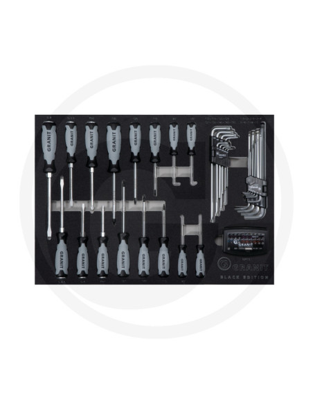 Værkstedsvogn Dynamic med 6 Værktøjssæt - Professionelt Værktøj i GRANIT BLACK EDITION