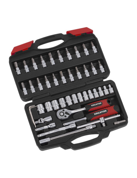 Topnøglesæt 1/4'' 46 dele 4-14 mm