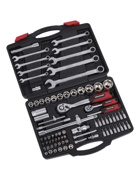 Topnøglesæt 1/4-1/2'' 81 dele med nøgler