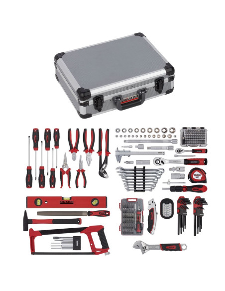Værktøjssæt 180 dele i aluminiums kuffert