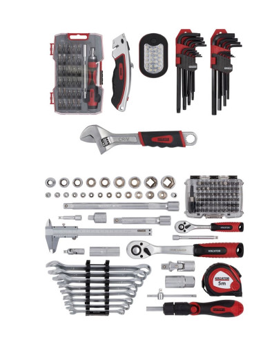 Værktøjssæt 180 dele i aluminiums kuffert