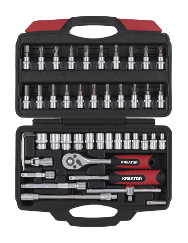 Topnøglesæt 1/4'' 46 dele 4-14 mm