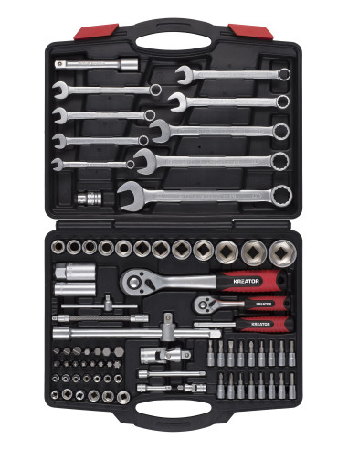 Topnøglesæt 1/4-1/2'' 81 dele med nøgler