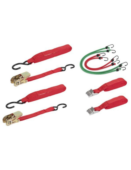 Bagageremme og surringssæt med 8 dele