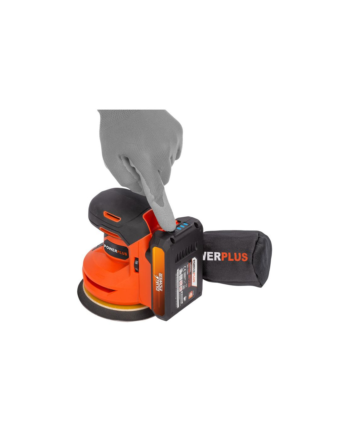 powerplus Powdp50400 20V 125 mm Eccentric Sander Orange