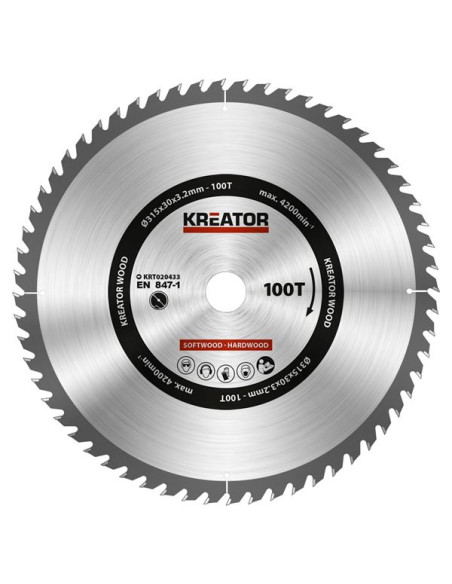 Rundsavsklinge 315 mm - 100 HM tænder