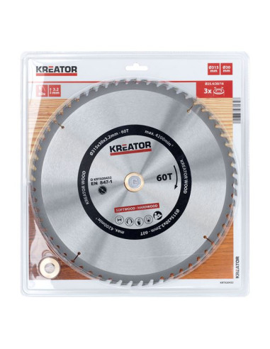 Rundsavsklinge 315 mm - 60 HM tænder