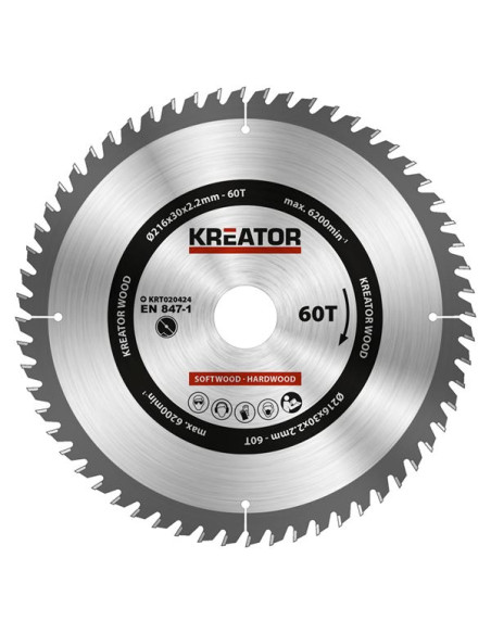 Rundsavsklinge 216 mm - 60 HM tænder