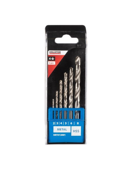 HSS Borsæt 6 dele - 2-8 mm - KRT012001