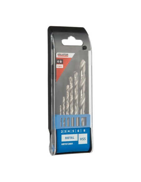 HSS Borsæt 6 dele - 2-8 mm - KRT012001