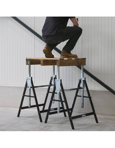 Arbejdsbuk justerbar 80-130 cm stålramme