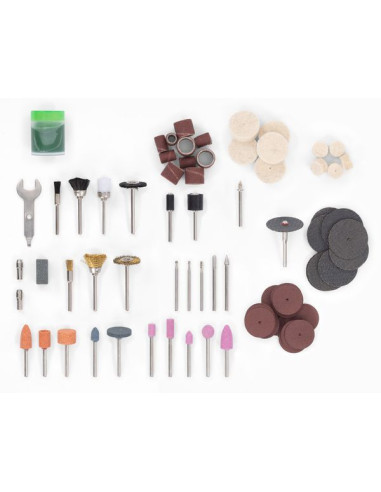 Bænksliber og slibeskaft med 103 dele