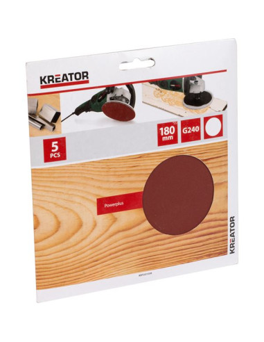 Slibepapir Ø180 til Excentersliber - 5 stk