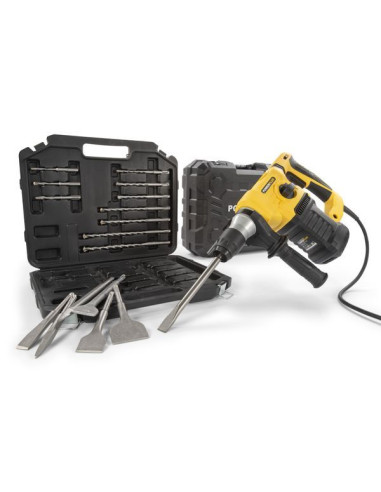 Borehammer 5J/1500 W i kuffert + 17 dele